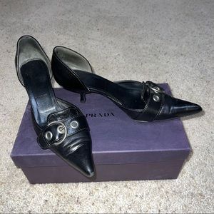 PRADA pointed toe black heels size 9 1/2